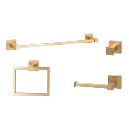Sure-Loc Hardware Vlora Series Bath Set, Single Post, Satin Brass VR-SET-PH1 SB